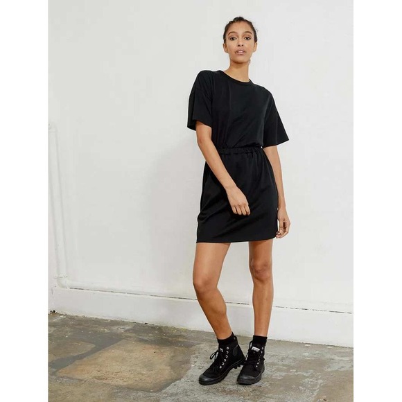Ninety Percent Organic Cotton Open Back Tee Dress Black Sexy Summer Womens XL - Picture 1 of 9